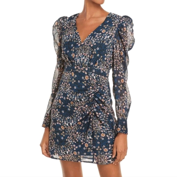 AQUA Floral Chiffon Puff Sleeve Dress 🦋 - Picture 2 of 12